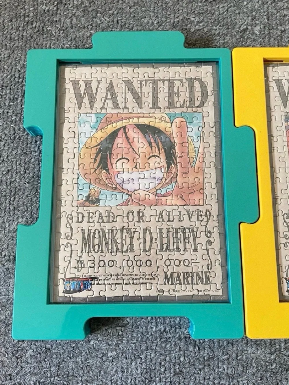 Onepiece Wanted Poster Wall Art Set - Teal & Yellow Frames